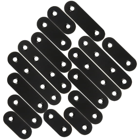 24pcs Black Metal Flat Brackets for Home Repair, Sturdy and Hardware for Various Projects and Fixes