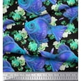 thumbnail image 2 of Soimoi Polyester Crepe Fabric Fish Ocean Fabric Prints by Yard 52 Inch Wide, 2 of 2
