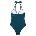 thumbnail image 6 of ZJXFGS Women's Swimsuit,Backless Bathing Suit Leopard Print Swimsuits Tie Back Slimming V Neck Swimwear Deep V Wire Push Up Bathing Suit Tankini Tops Navy 2XL, 6 of 7