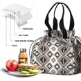 thumbnail image 4 of Boho Bohemia Geometric Line Art Drawstring Lunch Bag Women - Drawstring Lunch Bag Insulated for Work Office - Stain-Resistant Large Lunchbags for Women with Multi-Pockets, 4 of 6