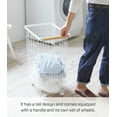 thumbnail image 4 of Yamazaki Home Rolling Wire Basket, Steel and Wood, 14.5 gallons, 55L, Holds 17.6 lbs, 4 of 8
