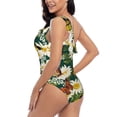 thumbnail image 6 of Balery Sunflowers And Butterflies One Shoulder Swimsuits for Women Ruffle Swimsuits Tummy Control One Shoulder Bathing Suits-X-Large, 6 of 8