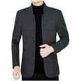 thumbnail image 2 of BXINGOHAI Men's Casual Knit Blazer Suit Jackets Button Lightweight Sport Coat Black 3XL, 2 of 3