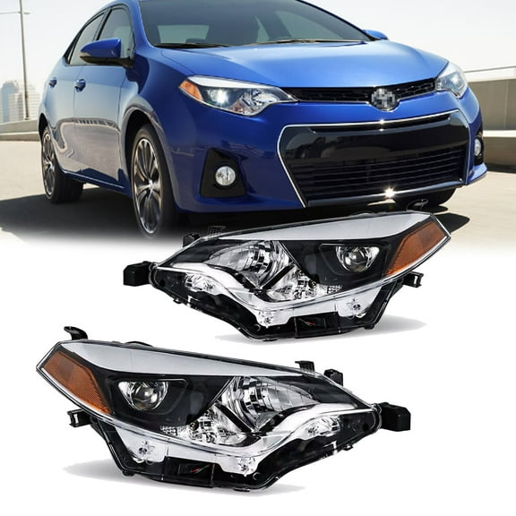 WaiRitoday Headlights Compatible with  2014 2015 2016 Toyota Corolla Headlamps Left Right SET Head Light