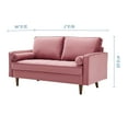 thumbnail image 3 of Loveseat Sofa, Velvet, Pink, Modern Contemporary Urban Design, Living Lounge Room Hotel Lobby Hospitality, 3 of 9