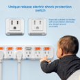 thumbnail image 6 of CRST Power Strip Surge Protector 6 Outlets Individual on/off Switch with Angled Flat Plug 6ft Extension Cord, White, 6 of 7