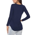 thumbnail image 4 of Blouse à Manches Longues pour Femmes Dame Mode Haut pour Femmes Couleur Unie Ample à Manches Longues Col en V Blouse Décontractée, 4 of 4