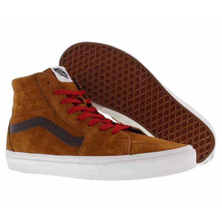 Vans Brown Suede High-Top with Black Side Stripe and Red Plaid Collar size 9.5 Vans Brown Suede Red Black Plaid High-Top Sneakers  main image 4