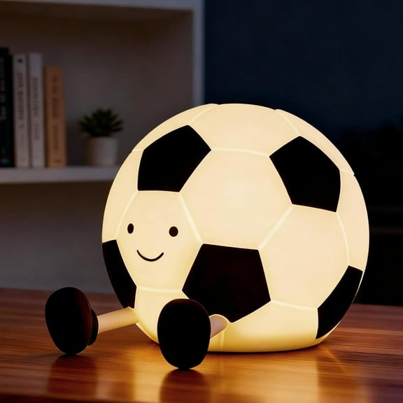 Soccer Night Light, Silicone Touch Night Lamp Dimmable with Soft Touch, Rechargeable Dimmable and Soft Touch Lamp with Timer, Birthday Easter Soccer Lover Gifts for Kids Teens Boys Girls