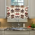 thumbnail image 2 of Yayeee Kitchen Curtains Tier Pair Light Filtering 27"x36" Rod Pocket Short Cafe Window Panel, Blue Cakes, 2 of 7