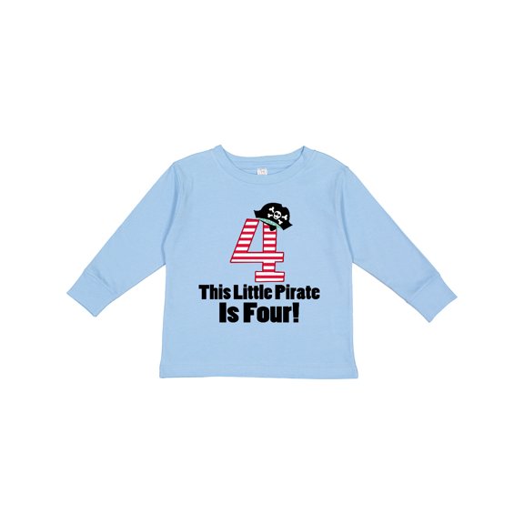 Inktastic Pirate 4th Birthday Party Boys or Girls Long Sleeve Toddler T-Shirt