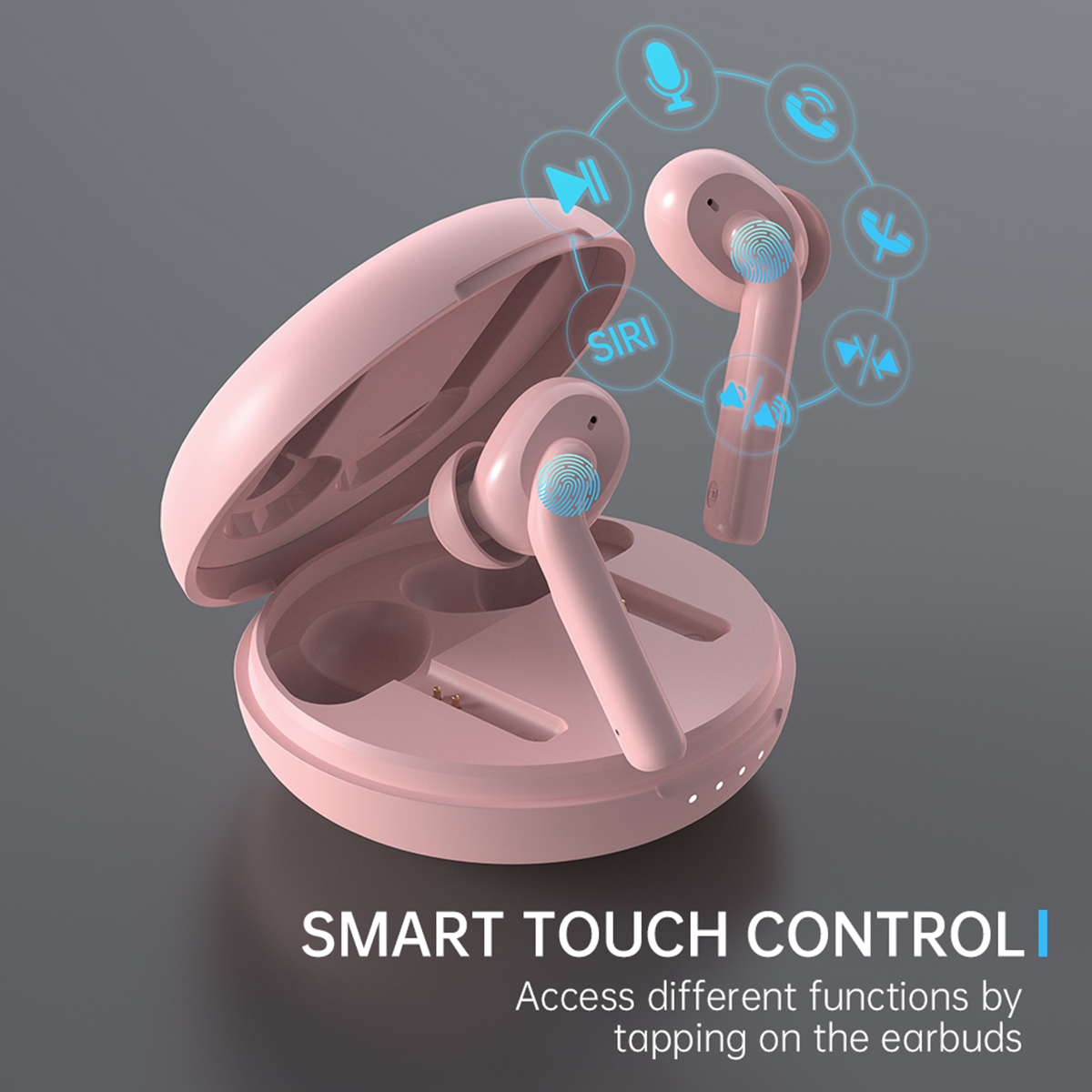 Wireless Earbuds, Bluetooth 5.0 in-Ear Headse with Hi-Fi Stereo, Touch Control True Wireless Headphones Built-in Mic, IPX7 Waterproof, 35 Hrs Playtime with Charging Case for iOS/Android Smart Phones
