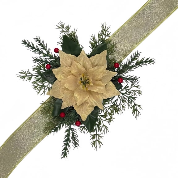 Qholemyo Red Berry Needle Velvet Curtain Tieback Greenery Wreath Fake Plants Home Decor Christmas Holiday Window Accessory