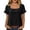 Black, variant on Tqcoqu Womens Summer Peplum Tops,Sqaure Neck Ruffle Sleeve Blouses Fit Flowy Shirts,Beige Women's S-XXXL