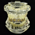 thumbnail image 2 of 14K Gold Plated Grillz CZ Bling Six 6 Open Face Upper Top Teeth Cubic Zirconia Hip Hop Grills, 2 of 5