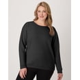 thumbnail image 5 of Hanes EcoSmart Women's Fleece Sweatshirt, V-Notch Ebony XL, 5 of 6