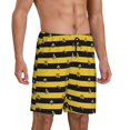 thumbnail image 2 of Pofeuu Striped With Bees Print Men's Soft Woven Elastic Waistband Sleep Pajama Short-4X-Large, 2 of 6