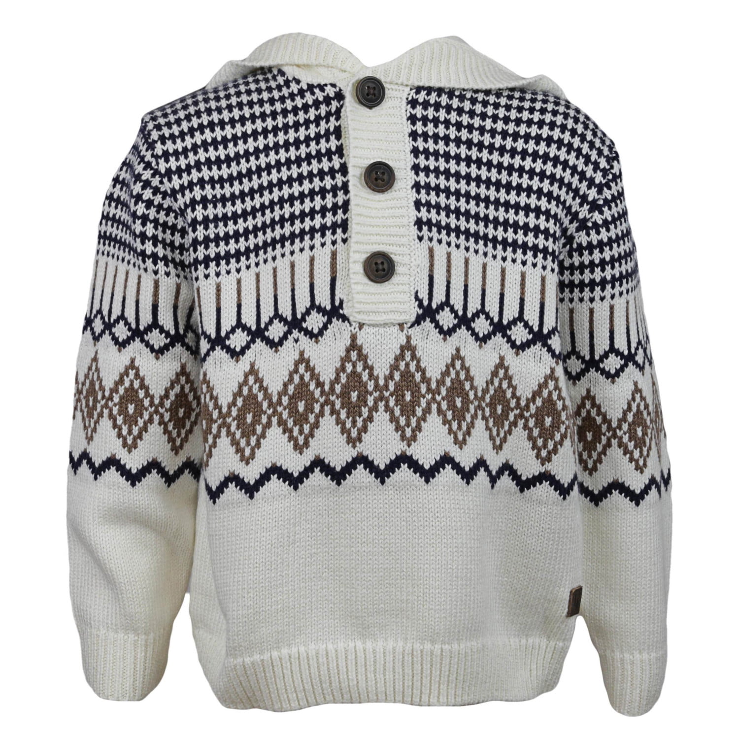 fair isle hooded cardigan