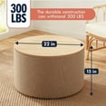 thumbnail image 2 of Ornavo Home 22" Large Round Ottoman Coffee Table Storage Ottoman with Wooden Lift Off Lid, Linen Beige, 2 of 13