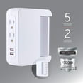 thumbnail image 4 of GE Pro Side-Access Swivel Surge Protector, 5-Outlet Wall Tap with 2 USB Ports, 3 Prong, Charging Station, 560 Joules, White, 2 Pack - 55246, 4 of 9
