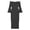 Black, variant on Gyujnb Off Shoulder Maternity Maxi Dress Flare Sleeve Side Cutout Ruched Waist Stretchy Bodycon Pregnancy Party Formal Long Dress,S