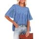 thumbnail image 2 of Top casual de manga corta para mujer,Blusa de manga corta Camiseta de manga corta con estampado redondo para mujer Blusa de manga corta Eleva tu experiencia, 2 of 7