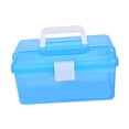 thumbnail image 3 of Caja de almacenamiento de herramientas para uñas, soporte para herramientas de manicura, organizador multiusos portátil con asa para peluquería, Azul, 3 of 9