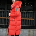 thumbnail image 5 of Viikei Winter Jackets Women Cotton Jacket for Women Women Plus Size Jackets and Coats Winter Warm Fashion Long Solid Slim Fur-Collar Zipper Thicker Cotton Hoodie Jacket, 5 of 6