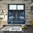 thumbnail image 4 of Yayeee Kitchen Curtains Tier Pair Light Filtering 27"x36" Rod Pocket Short Cafe Window Panel, Window Earth, 4 of 7