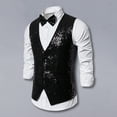 thumbnail image 4 of BAETEUY Men Suit Vest V-Neck Sleeveless Single Breasted Stage Show Waistcoat, 4 of 7