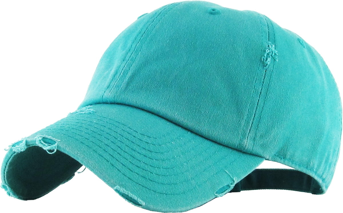 teal baseball hat