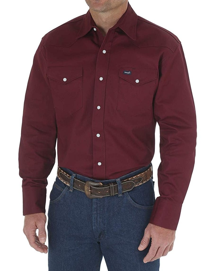Wrangler - Mens Shirt Western Firm Coated Oxide Cowboy Cut XL - Walmart ...