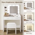 thumbnail image 6 of Ataucjin Makeup Vanity Desk With Mirror 3 Brightness Lights And Power Outlet Makeup Vanity Table Set With Drawers Shelves And Cushioned Stool Makeup Table Bedroom Dressing Table, 6 of 9