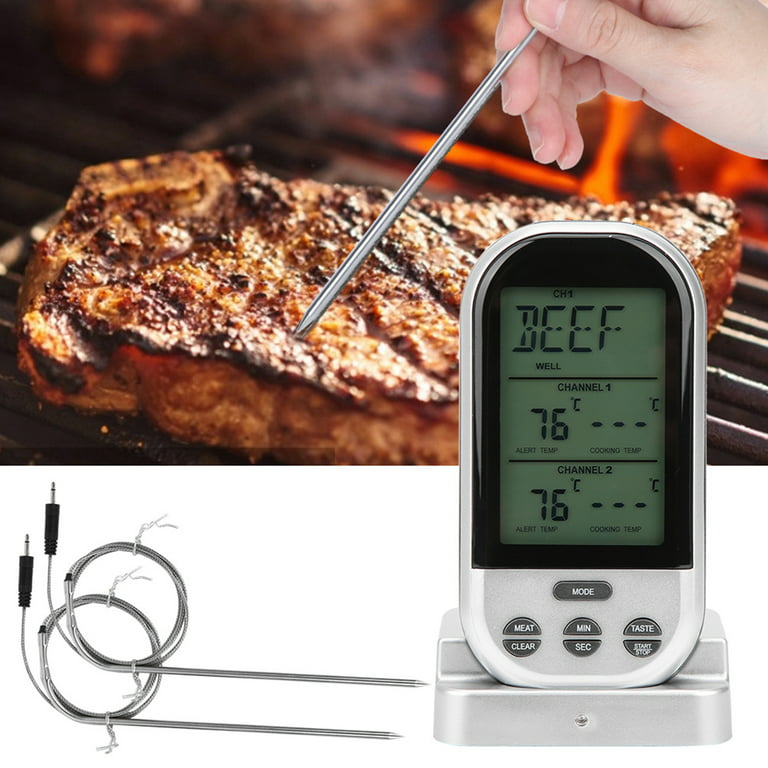 Digital Meat Thermometer, 500ft Wireless Meat Thermometer, Smart App Control, IP67 Waterproof Wireless Meat Probe Oven Safe, Bluetooth Meat