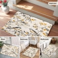 thumbnail image 5 of 2x3 Ft Entryway Area Rug, Yellow Grey Botanical Kitchen Rug Runner Washable Floor Mat, Spring Floral Summer Birds Retro Non Slip Indoor Door Mat Throw Carpet for Bathroom Living Room Bedroom, 5 of 8