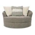thumbnail image 4 of Bowery Hill Oversized Swivel Fabric Accent Chair in Stone Gray, 4 of 5