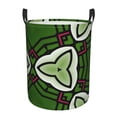 thumbnail image 1 of LNWH Laundry Basket, Green Abstract Geometric Art Pattern Foldable Laundry Hamper With Handles Waterproof, Medium Size, 1 of 8