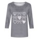 thumbnail image 5 of RKSTN Valentines Gift 3/4 Length Sleeve Womens Tops Oversized Crewneck Valentine Day Loves Heart Graphic Print Short Sleeve T Shirt Womens Casual Plus Size Round Neck Three Quarter Sleeve Tee Shirt, 5 of 6