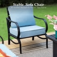 thumbnail image 5 of Sophia&William 5 Seat Patio Conversation Set Outdoor Sofa Chairs and Marble Table Furniture Set, Blue, 5 of 8