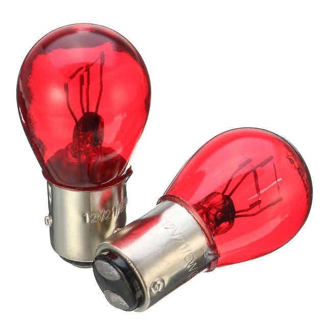 2pcs Baw15d Red Brake Stop Tail Light Car Bulb 567 12v 21/5w Turn Signals Warning Lights Compatible With Gm/ford/saab
