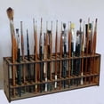thumbnail image 5 of Wooden Brush Holder Porous 67 Brushes Desk Pen Storage Bracket Detachable Wall Rack, 5 of 6