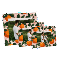 Citrus Orange Photo Frame, Horizontal Desktop Display, Clear Acrylic Frame for 4x6 5x7 8x10 Pictures with Fruit Pattern