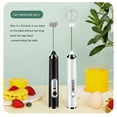 thumbnail image 2 of Zeeyh Handheld Electric Milk Frother Whisk Egg Beater USB Rechargeable Coffee Blender Household Milk Shaker Mixer Foamer Food Blender,Black, 2 of 9