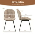 thumbnail image 3 of GVN Set of 2 Armless Dining Chairs with Metal Base and Padded Seat-Coffee, Dining Room Chairs, Lounge Chair for Kitchen, Dining, Bedroom, Living, 3 of 7
