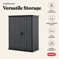 thumbnail image 6 of Keter Cortina Alto Vertical Durable Resin Outdoor Storage Shed with Heavy Duty Floor and Locking Latch Double Doors, Graphite, 6 of 15