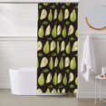 thumbnail image 6 of Shower Curtain, Cute Lime Green Pear Black Waterproof Fabric Plastic Shower Curtain, Drying Fast Bathroom Curtain with 9 Buttonholes, Ruffle Shower Curtain 60x72in, 6 of 8