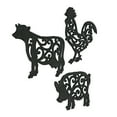 thumbnail image 2 of Zeckos Black Cast Iron Farm Animal Kitchen Trivets Set of 3, 2 of 11