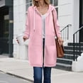 thumbnail image 2 of Godom Long Hoodies for Women Zip Up Fleece Jacket Tunic Sweatshirts Fall Winter Fashion Clothes, 2 of 7