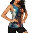 thumbnail image 2 of Salouo Colorful Cloud Shepherd Dog Pattern Workout Tank Tops for Women,Gym Exercise Sleeveless Running Loose Athletic Top Fit Yoga Tops Active Shirts-Medium, 2 of 7