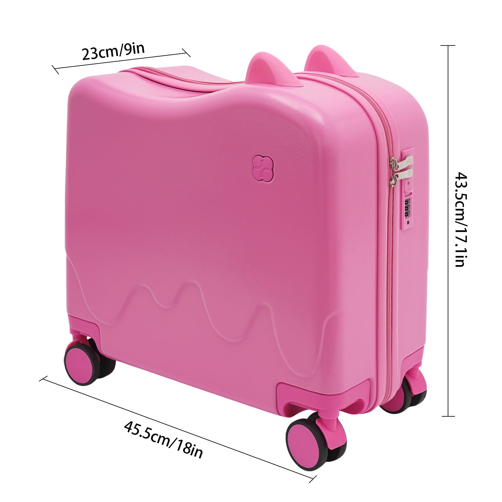 18inch,20inch ABS+PC Kid Ride-on Kids Suitcase,Rolling Luggage with Spinner Wheels Carry Trolley Luggage with Password Lock Children's Ride On Trolley Airplane Travel Luggage